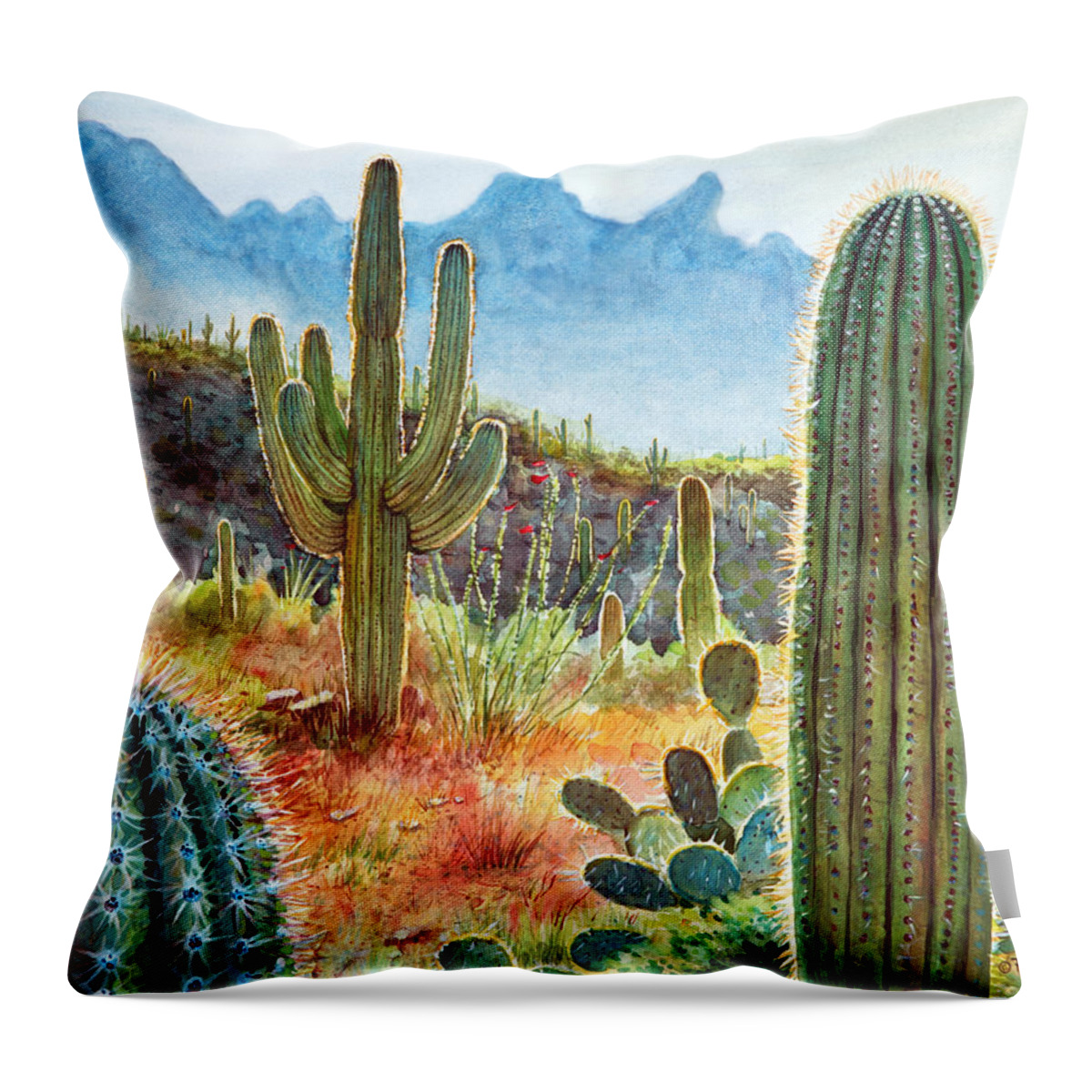 #faatoppicks Throw Pillow featuring the painting Desert Beauty by Frank Robert Dixon