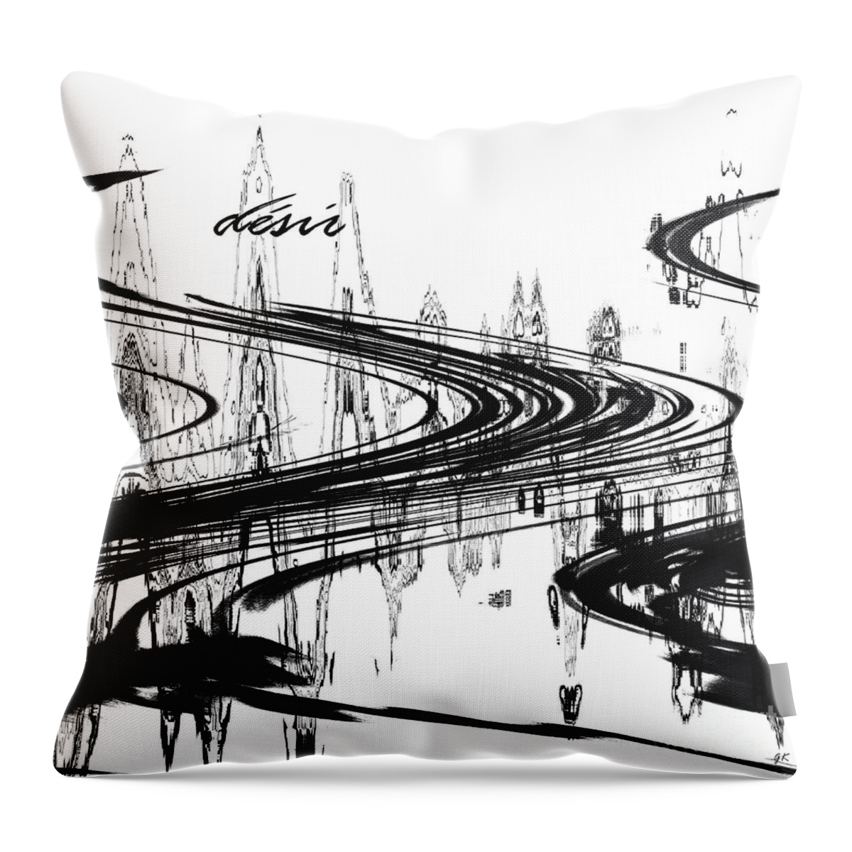  Throw Pillow featuring the digital art Desir by Gerlinde Keating - Galleria GK Keating Associates Inc