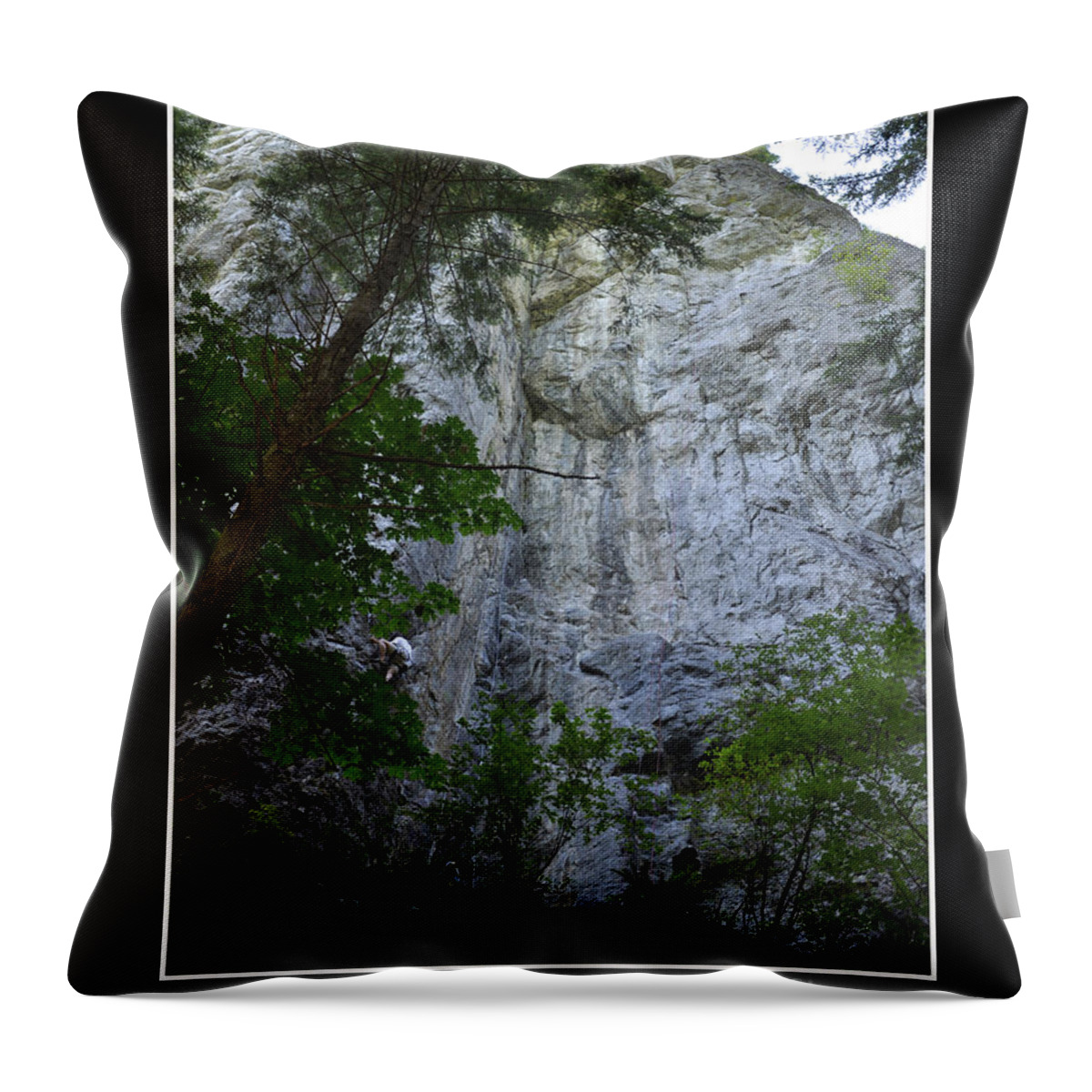 Rock Climbing Throw Pillow featuring the photograph Determination by Kirt Tisdale