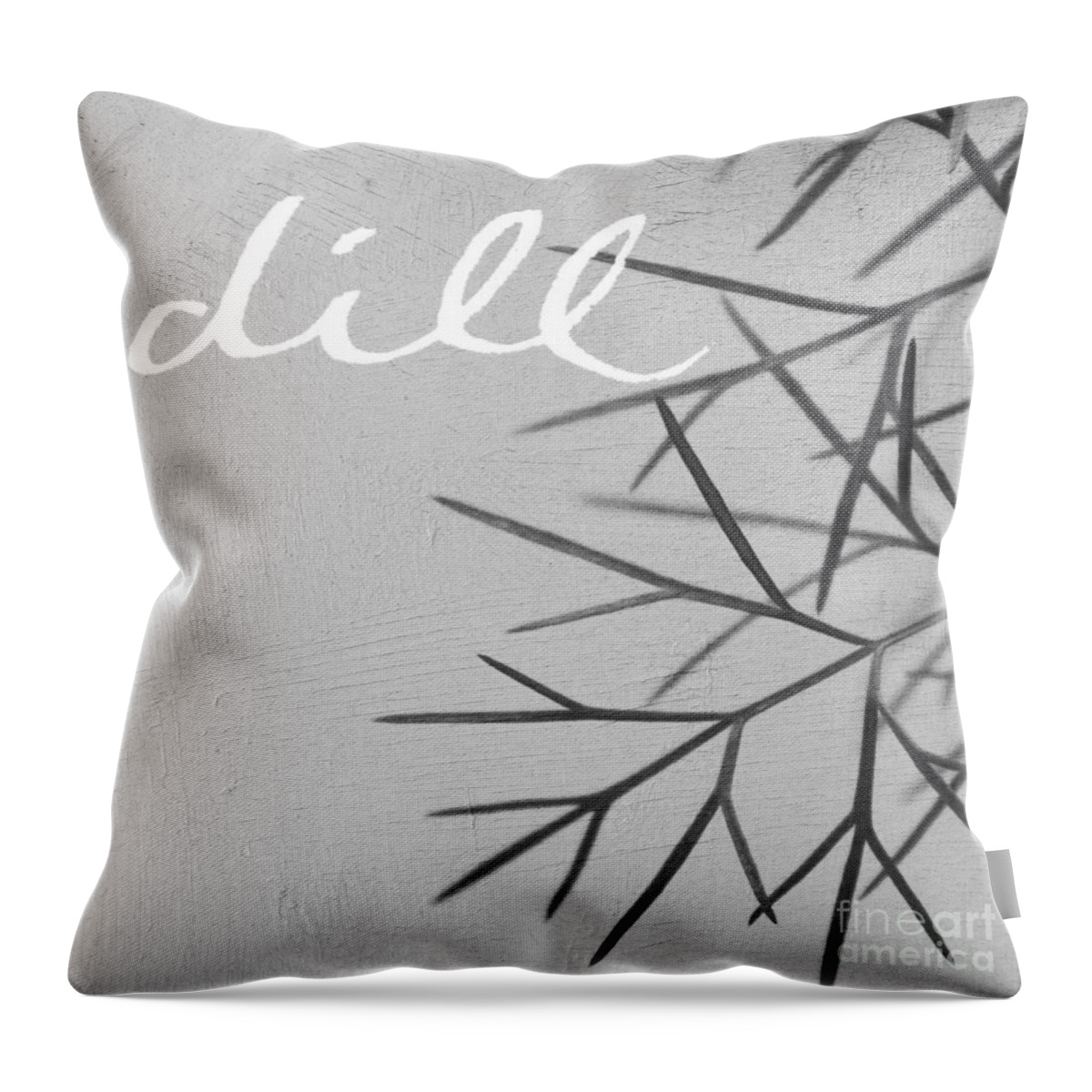 Dill Throw Pillow featuring the mixed media Dill by Linda Woods