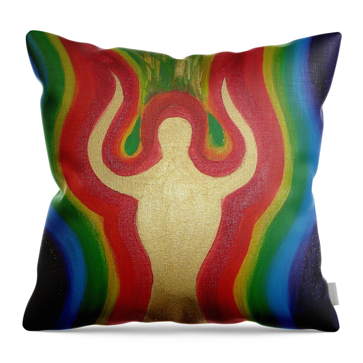 Divine Feminine Throw Pillow featuring the painting Divine Feminine Energy by Angie Butler