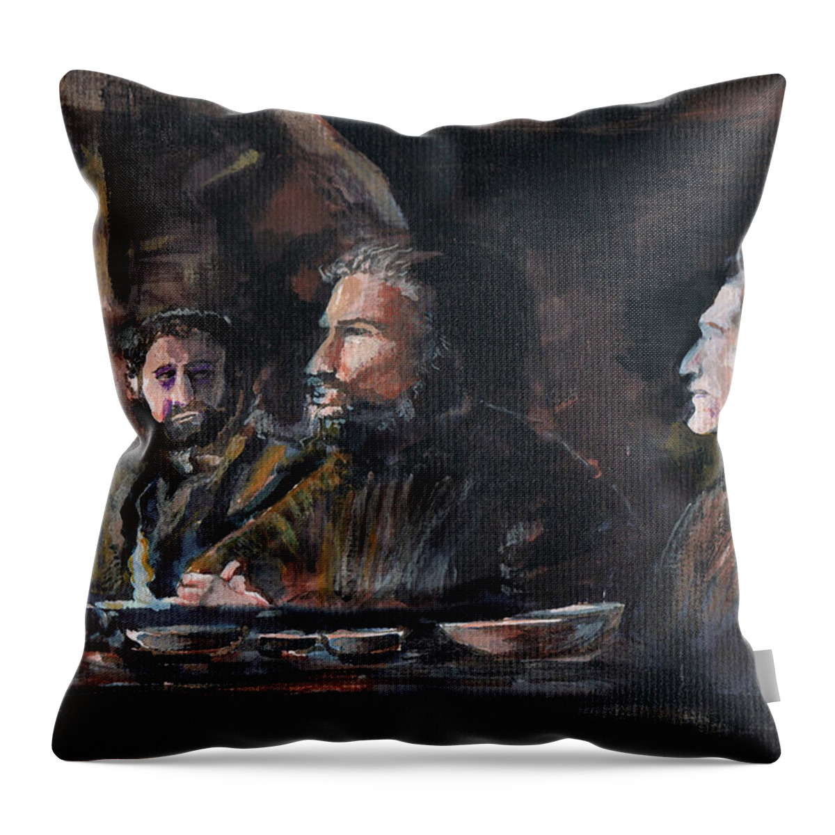 Do This In Remembrance Of Me Throw Pillow featuring the painting Do This In Remembrance of Me by Seth Weaver