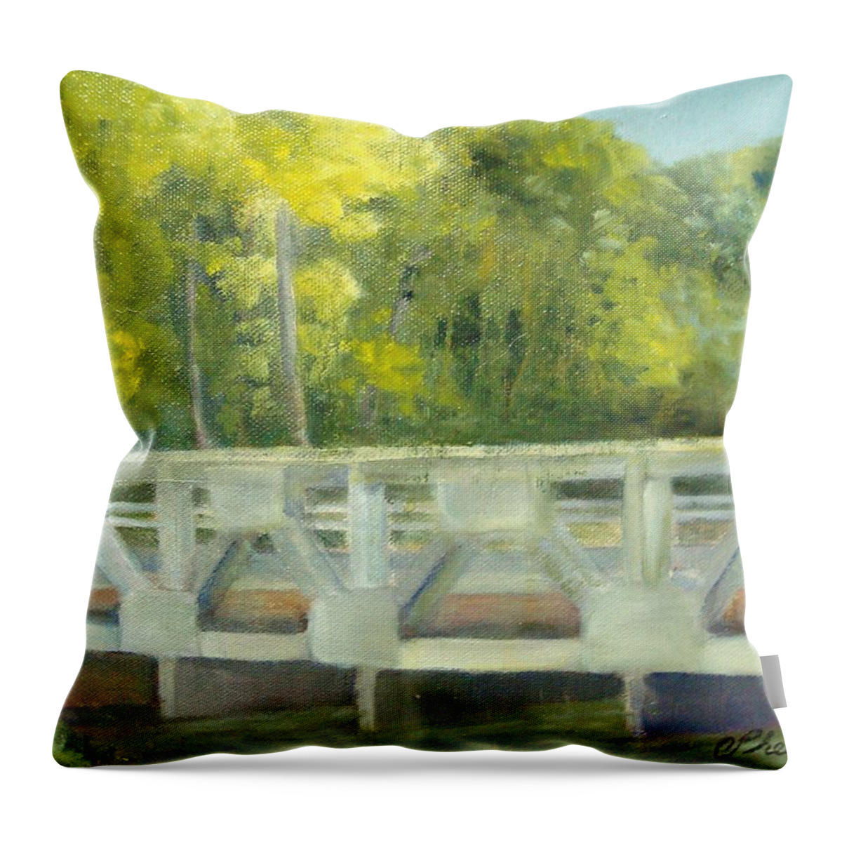Smithville Park Throw Pillow featuring the painting Do You Paint Fish? by Sheila Mashaw