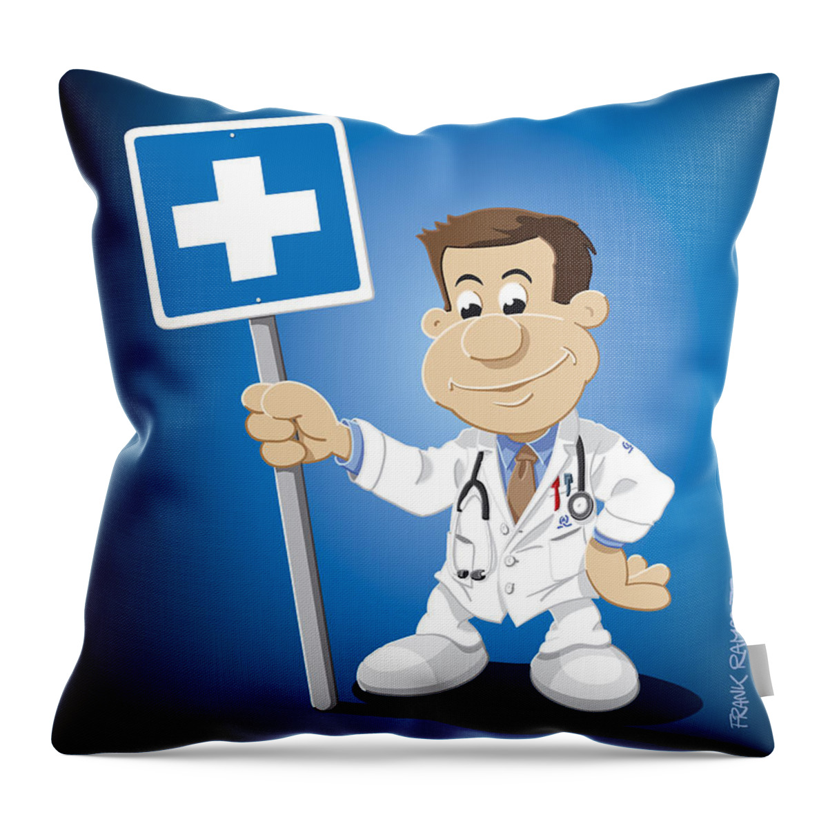 Doctor Cartoon Man Hospital Sign Throw Pillow by Frank Ramspott - Fine Art  America
