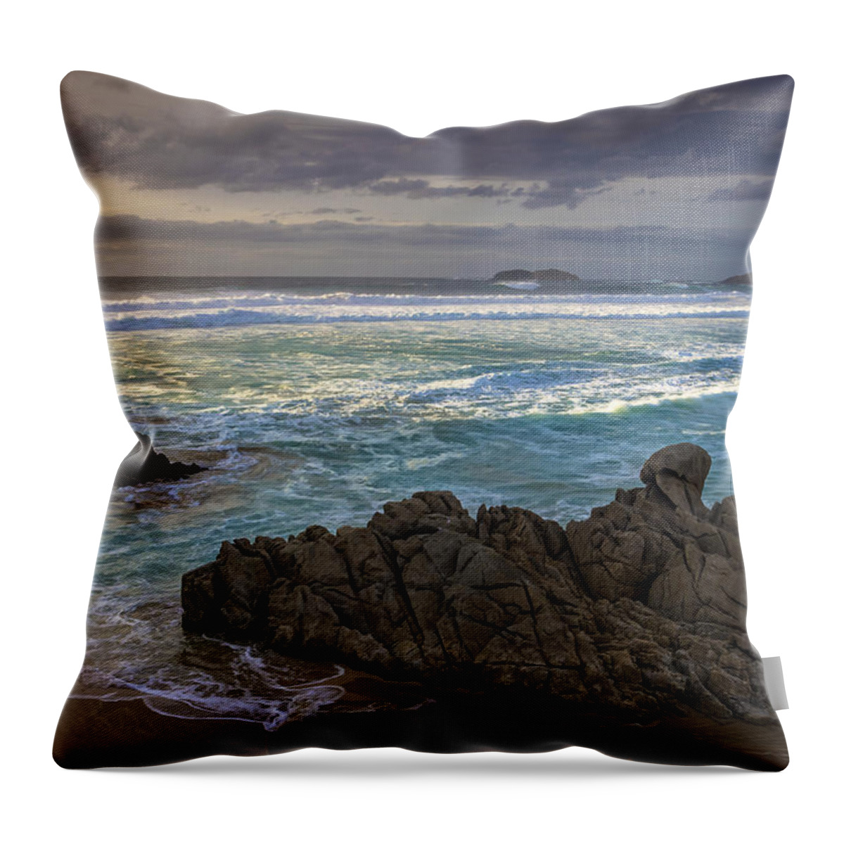Doniños Throw Pillow featuring the photograph Doninos Beach Ferrol Galicia Spain by Pablo Avanzini