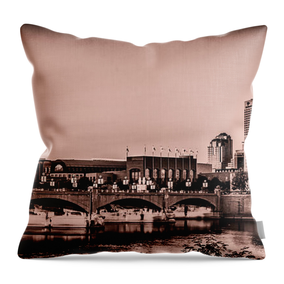 Indiana Throw Pillow featuring the photograph Downtown Indianapolis by Ron Pate