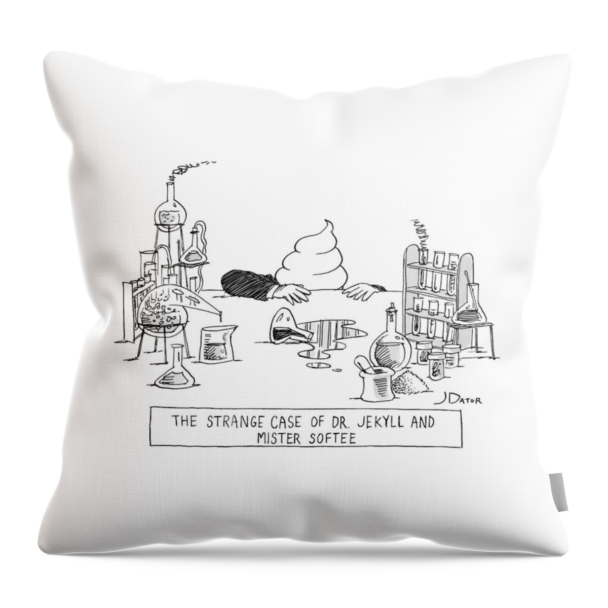 Dr. Jekyll Transforming Into Mister Softee Throw Pillow