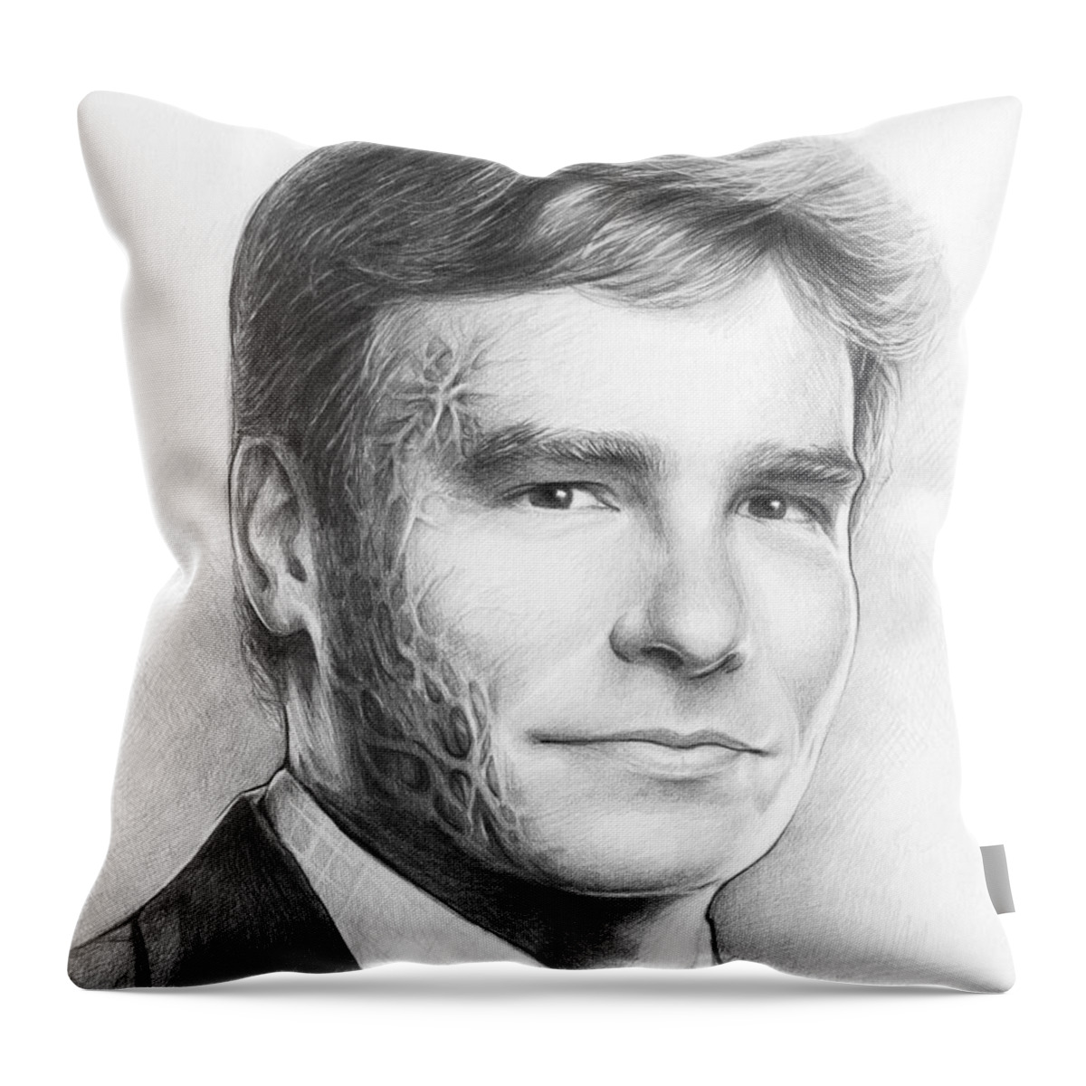 House Md Throw Pillow featuring the drawing Dr. Wilson - House MD by Olga Shvartsur