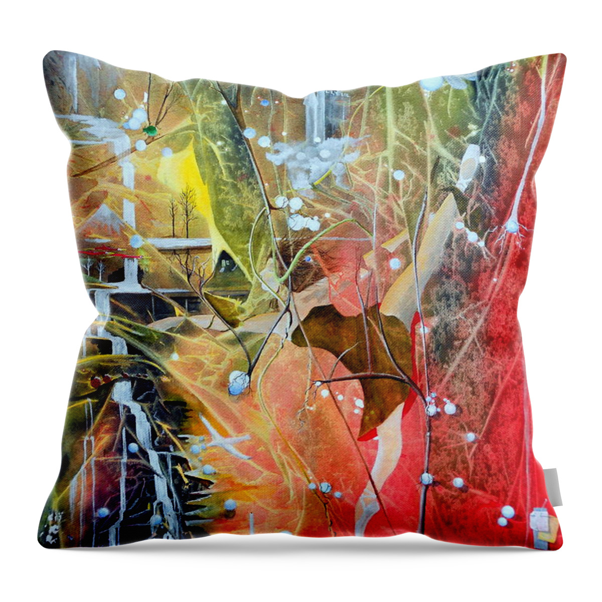 Dancer Throw Pillow featuring the painting Dreamscape of Aaralyn by Jackie Mueller-Jones