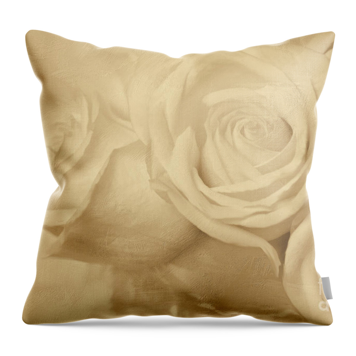 White Roses Throw Pillow featuring the digital art Dreamy Roses by Jayne Carney