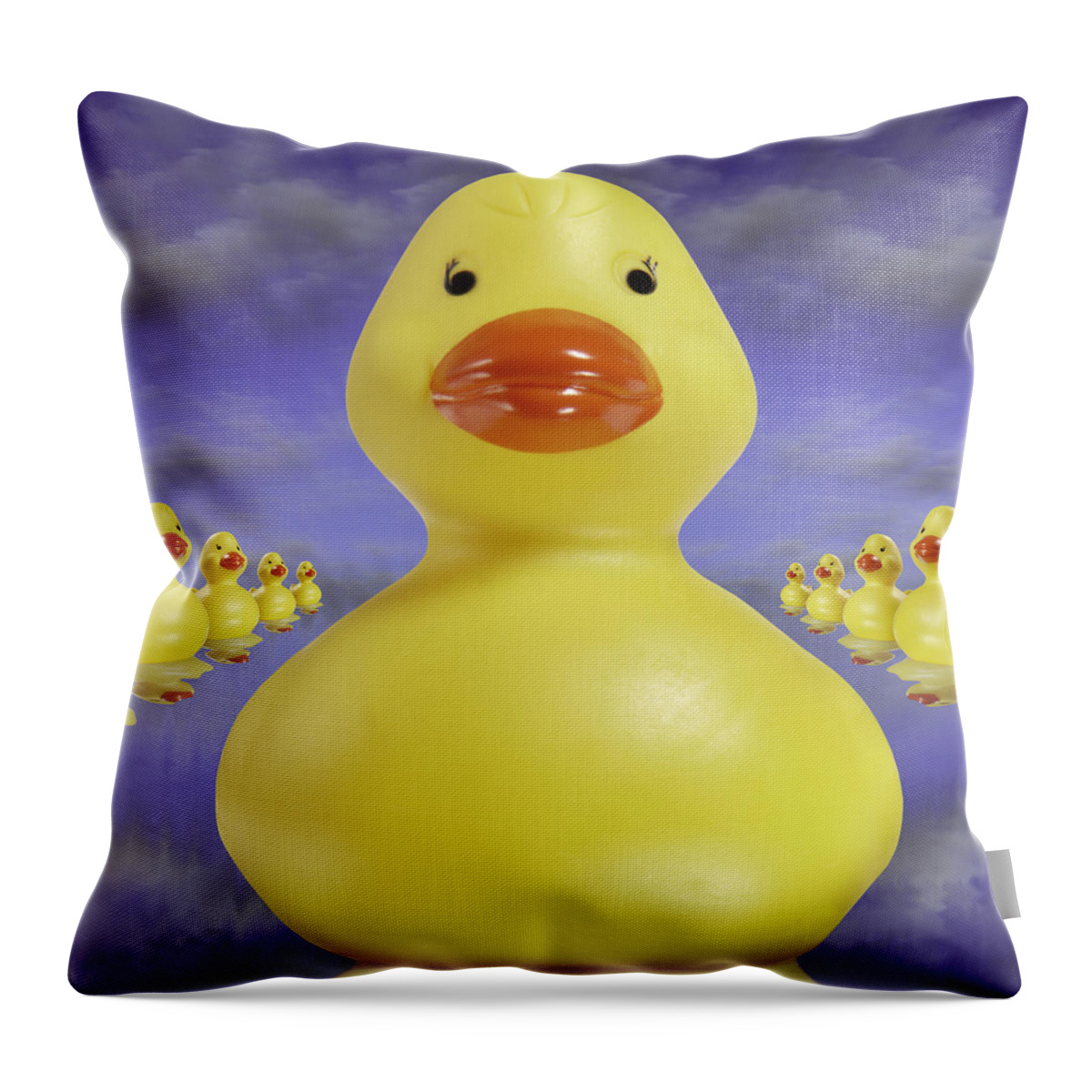 Fun Art Throw Pillow featuring the photograph Ducks In A Row 3 by Mike McGlothlen