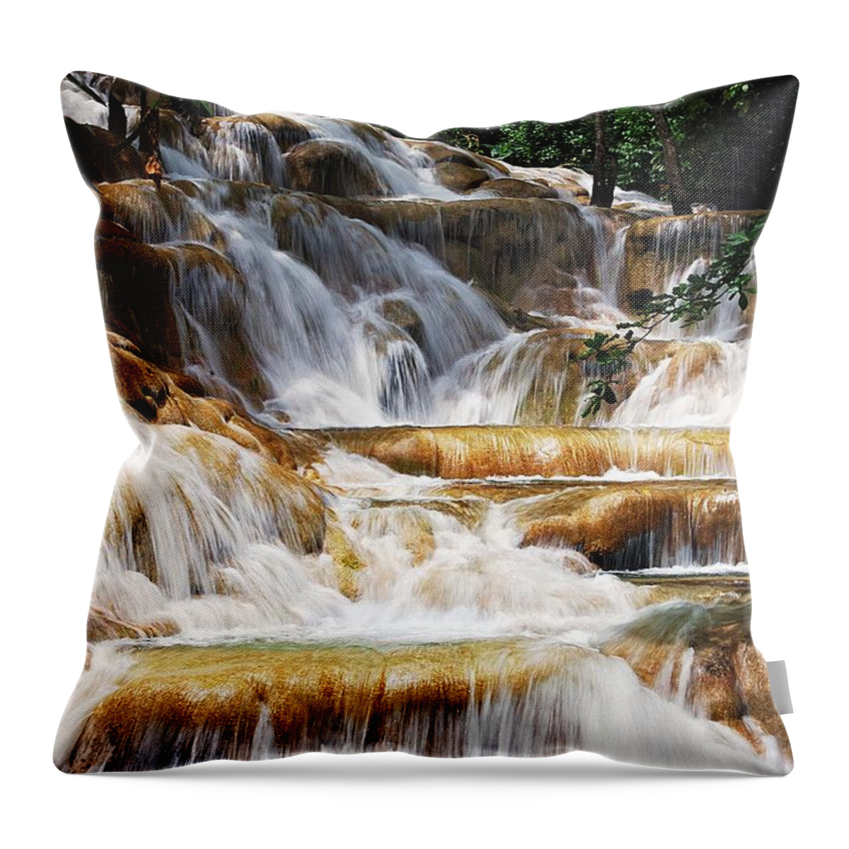 Waterfall Throw Pillow featuring the photograph Dunn Falls by Hannes Cmarits