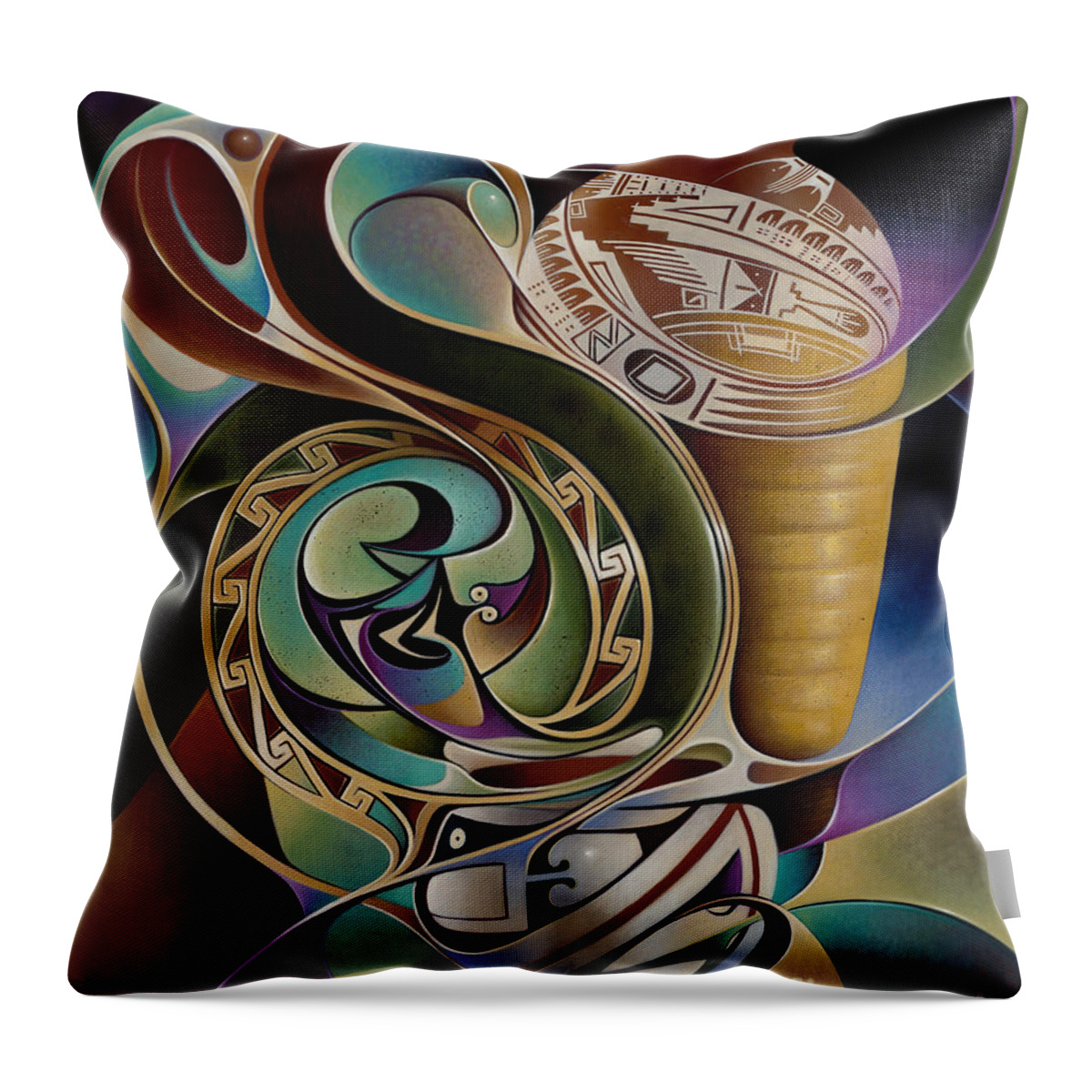 Abstract Throw Pillow featuring the painting Dynamic Still I by Ricardo Chavez-Mendez