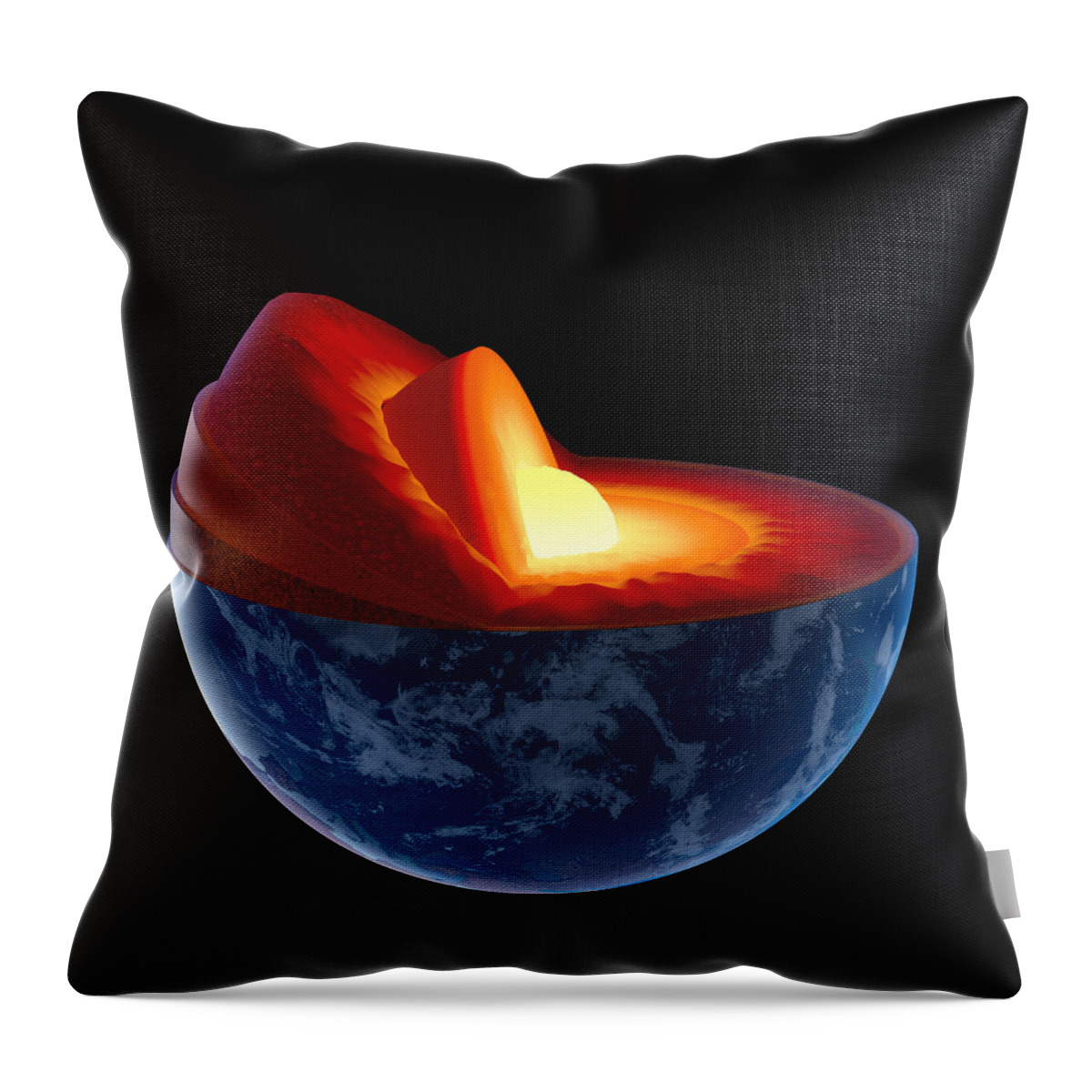 Earth Throw Pillow featuring the photograph Earth core structure - isolated by Johan Swanepoel