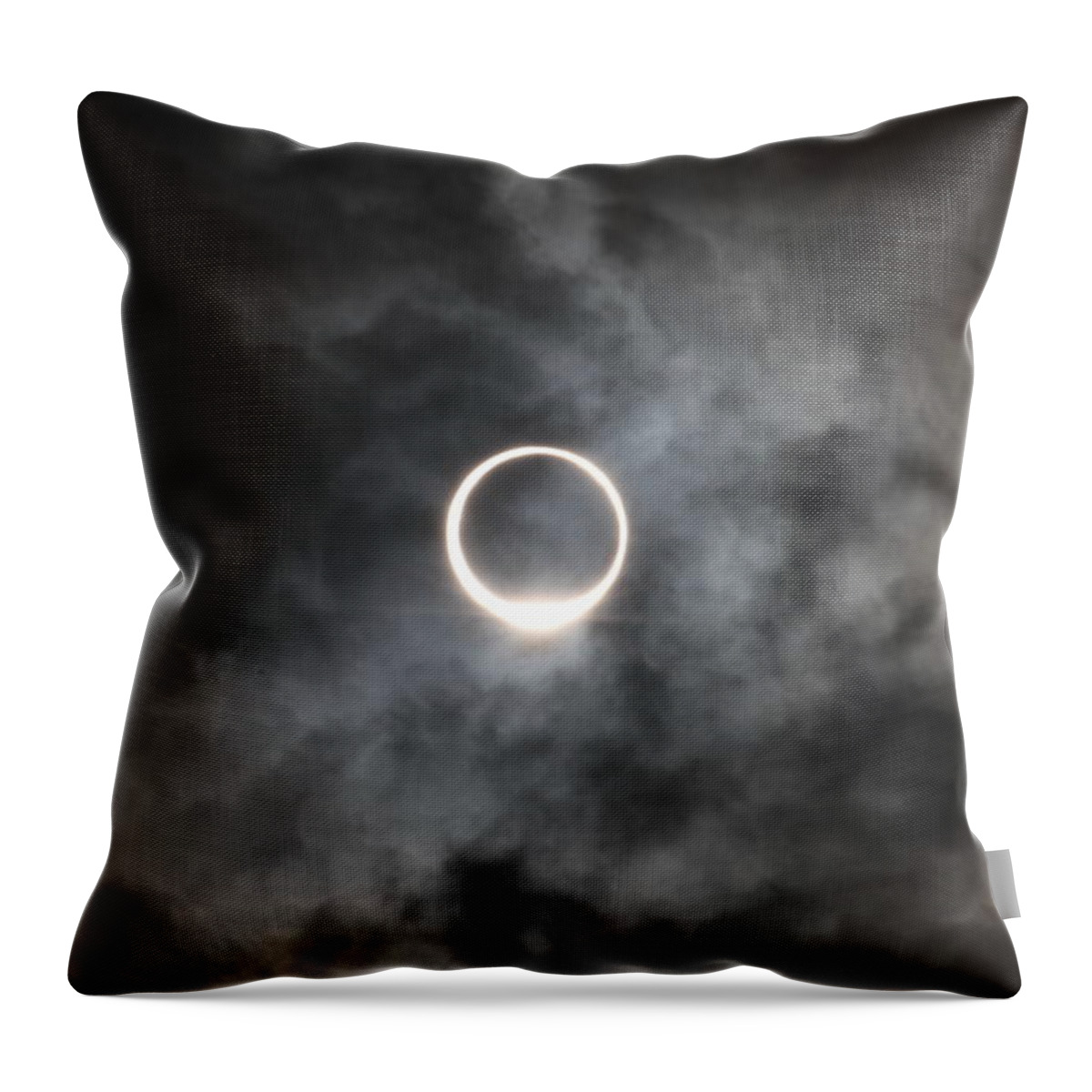 Tranquility Throw Pillow featuring the photograph Eclipse Of The Sun Like Ring by Norio Nakayama