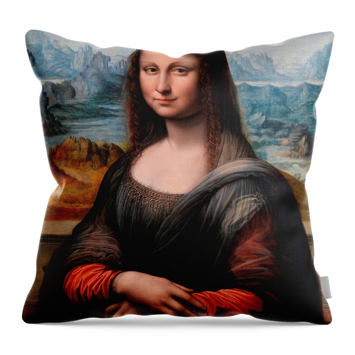 Leonardo Da Vinci Throw Pillow featuring the painting El Prado La Gioconda by Leonardo da Vinci
