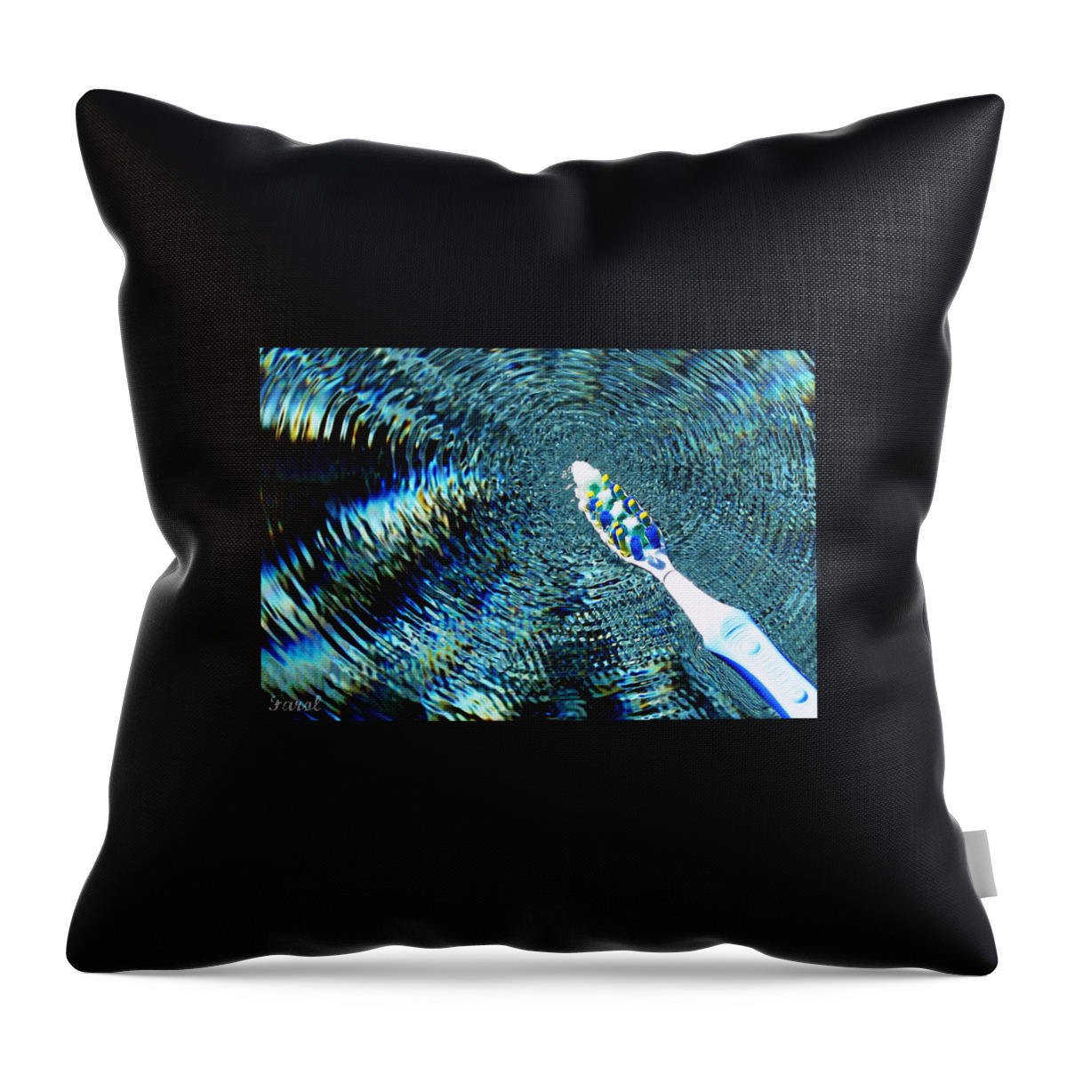 Electric Throw Pillow featuring the photograph Electric Toothbrush by Farol Tomson