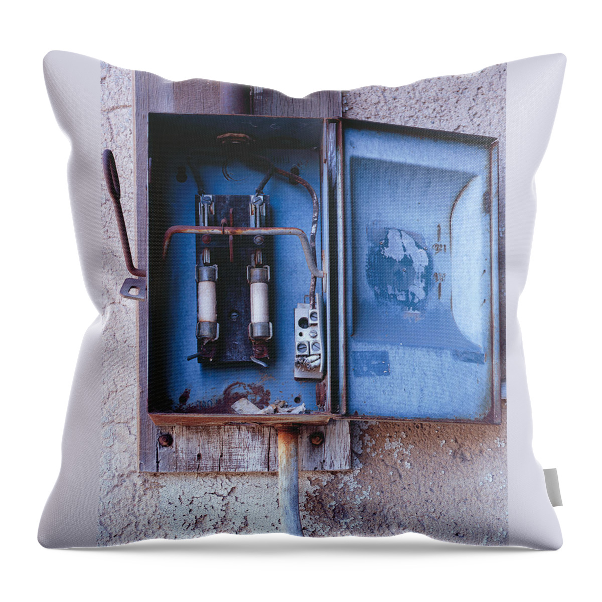 United States Throw Pillow featuring the photograph Electrical Box by Richard Gehlbach