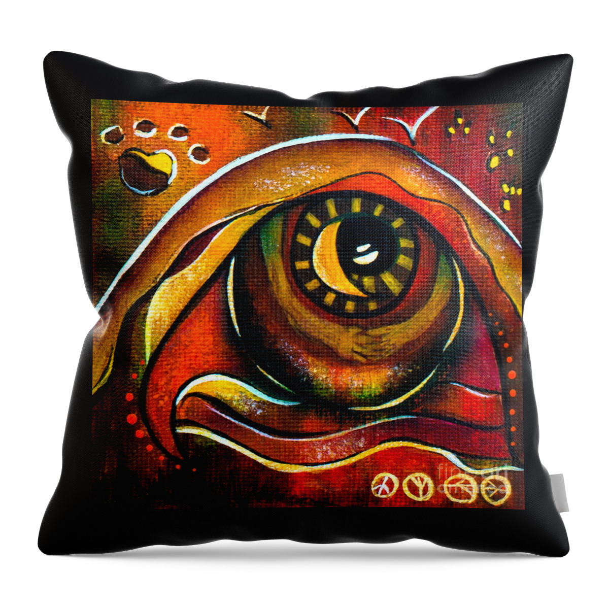  Throw Pillow featuring the painting Elementals Spirit Eye by Deborha Kerr