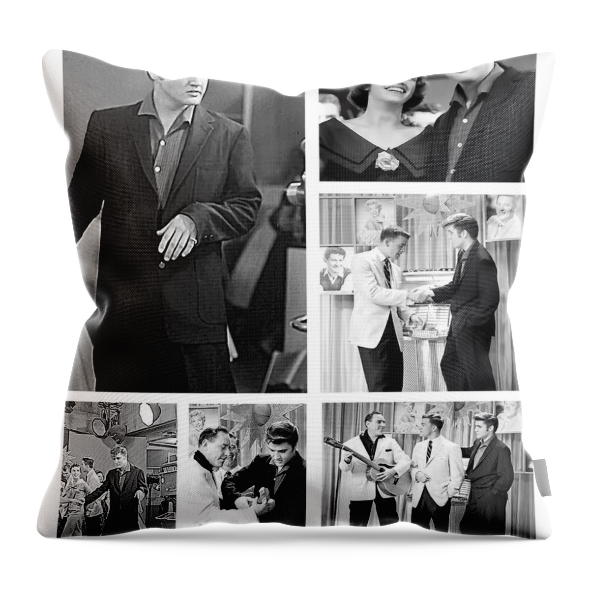Elvis Throw Pillow featuring the photograph Elvis Collage by Chuck Staley