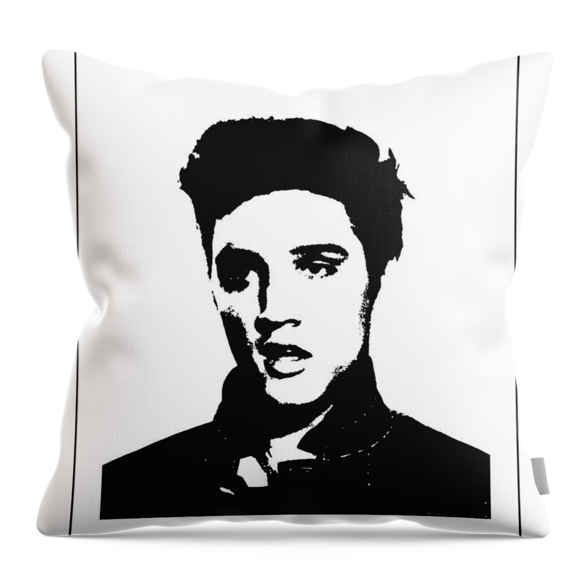 Grey Elvis Presley Icon 18 x 18" Tapestry Cushion Cover Black 
