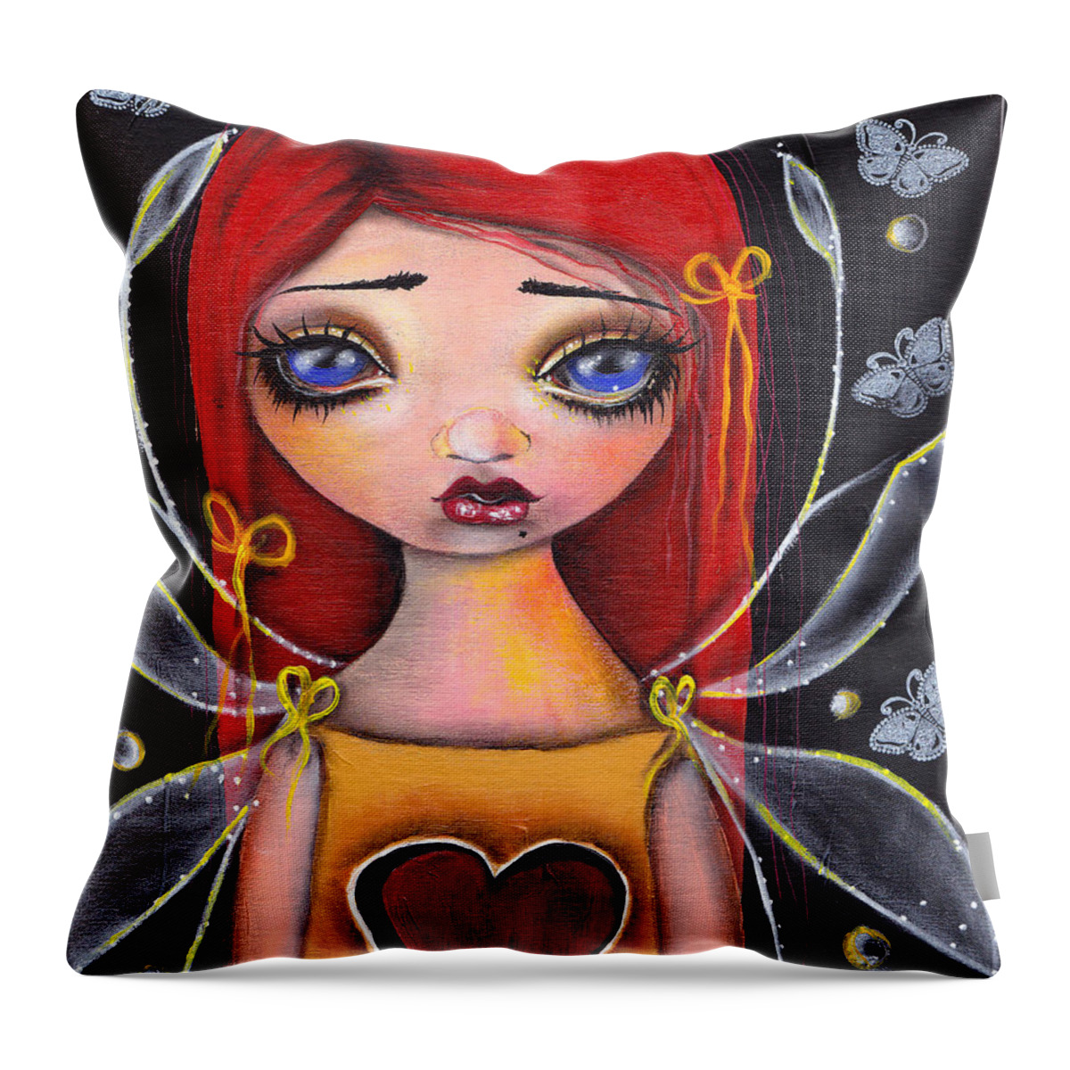 Abril Throw Pillow featuring the painting Emptiness by Abril Andrade