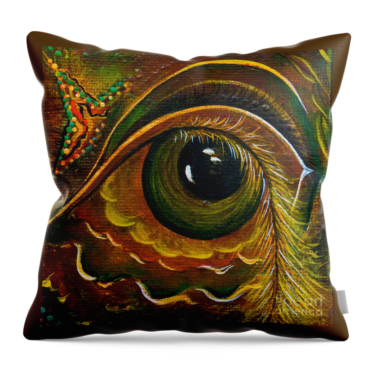 Third Eye Painting Throw Pillow featuring the painting Enigma Spirit Eye by Deborha Kerr