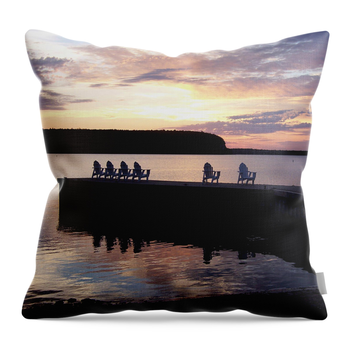 Ephraim Throw Pillow featuring the photograph Ephraim Dock Sunset at Old Post Office by David T Wilkinson