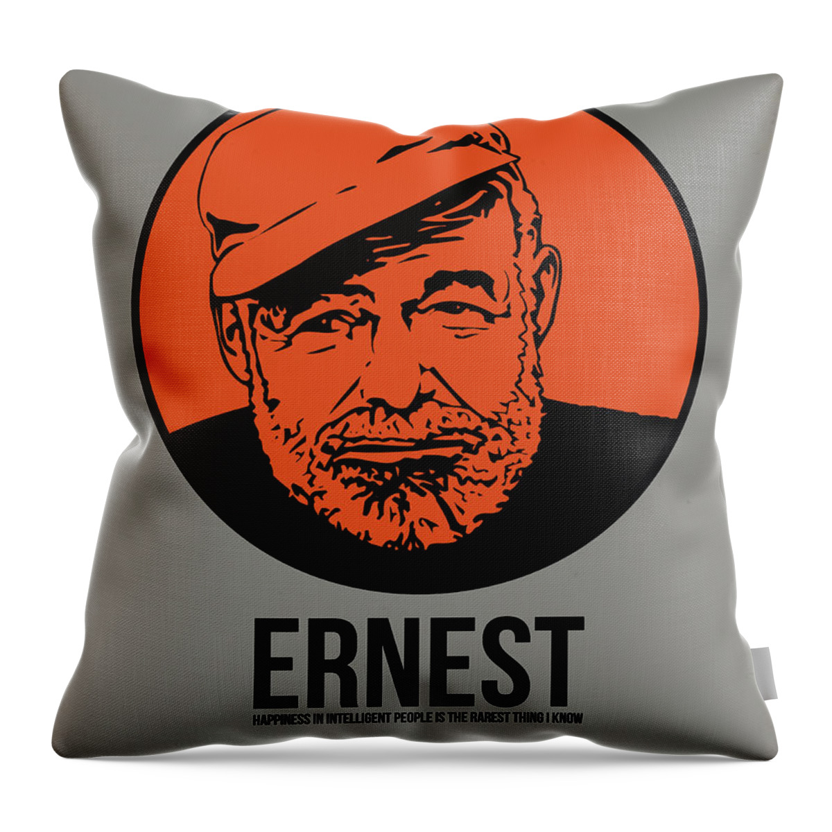 Author Throw Pillow featuring the digital art Ernest Poster 1 by Naxart Studio