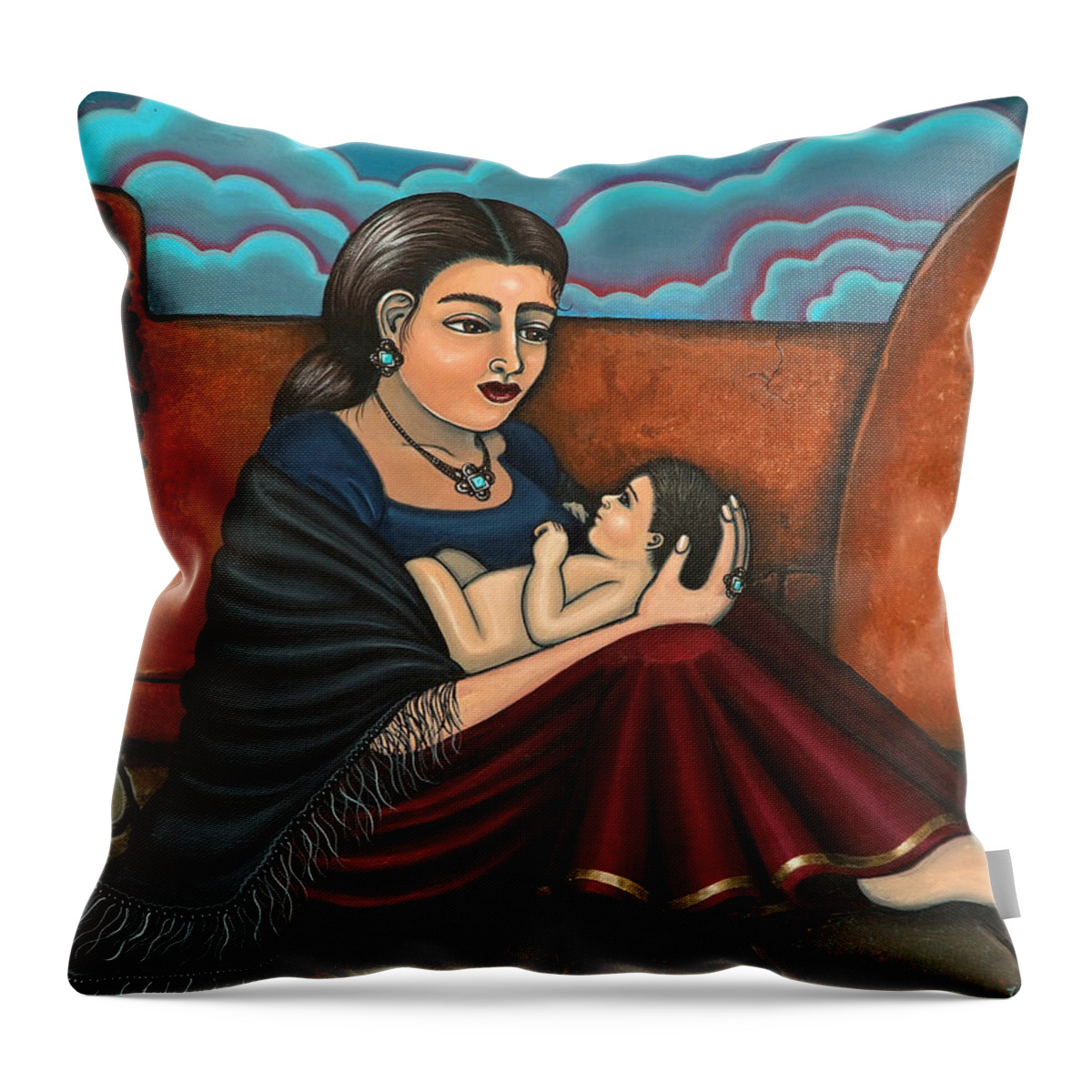 Mother Throw Pillow featuring the painting Es todo or You Are Everything by Victoria De Almeida