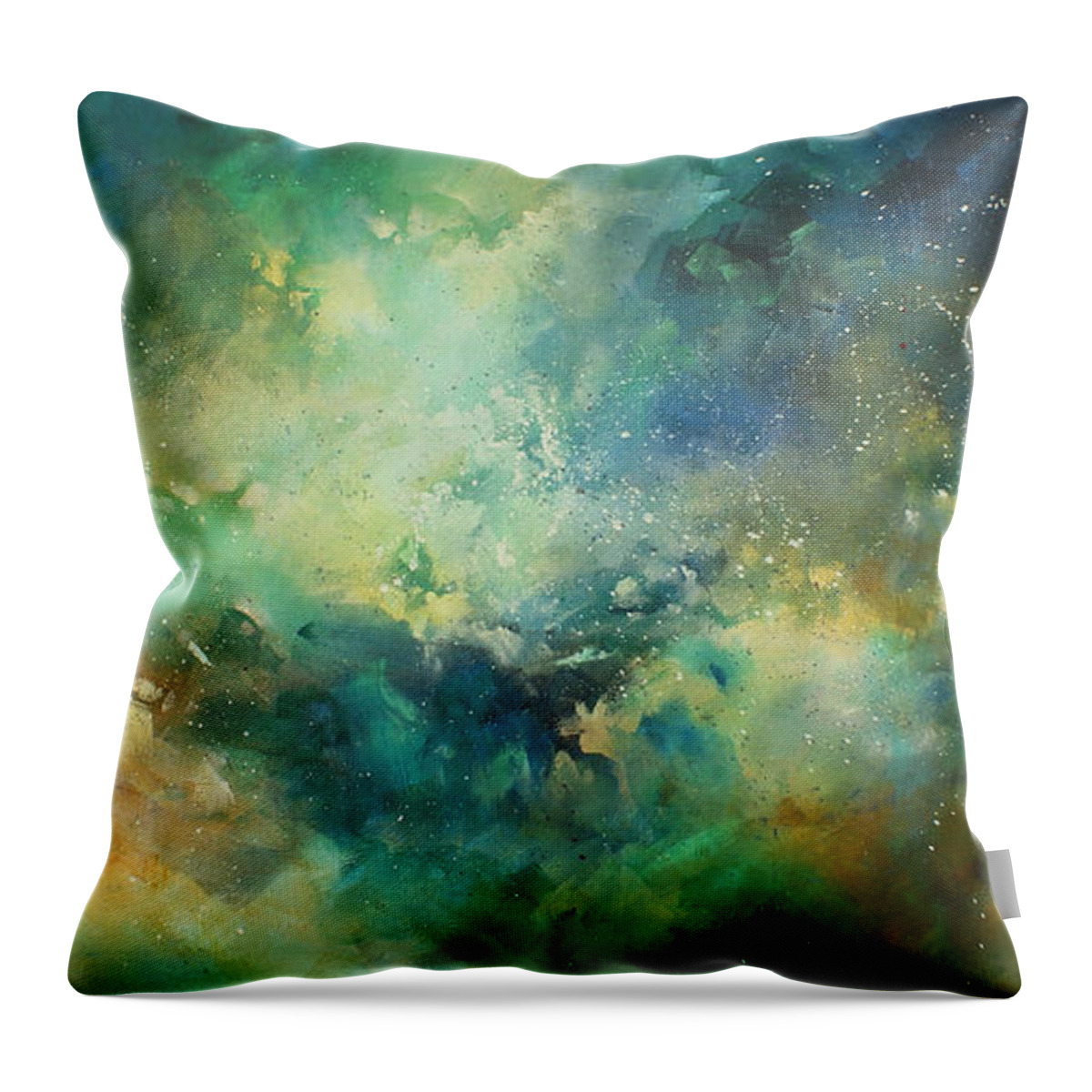 Abstract Design Throw Pillow featuring the painting 'eternity' by Michael Lang