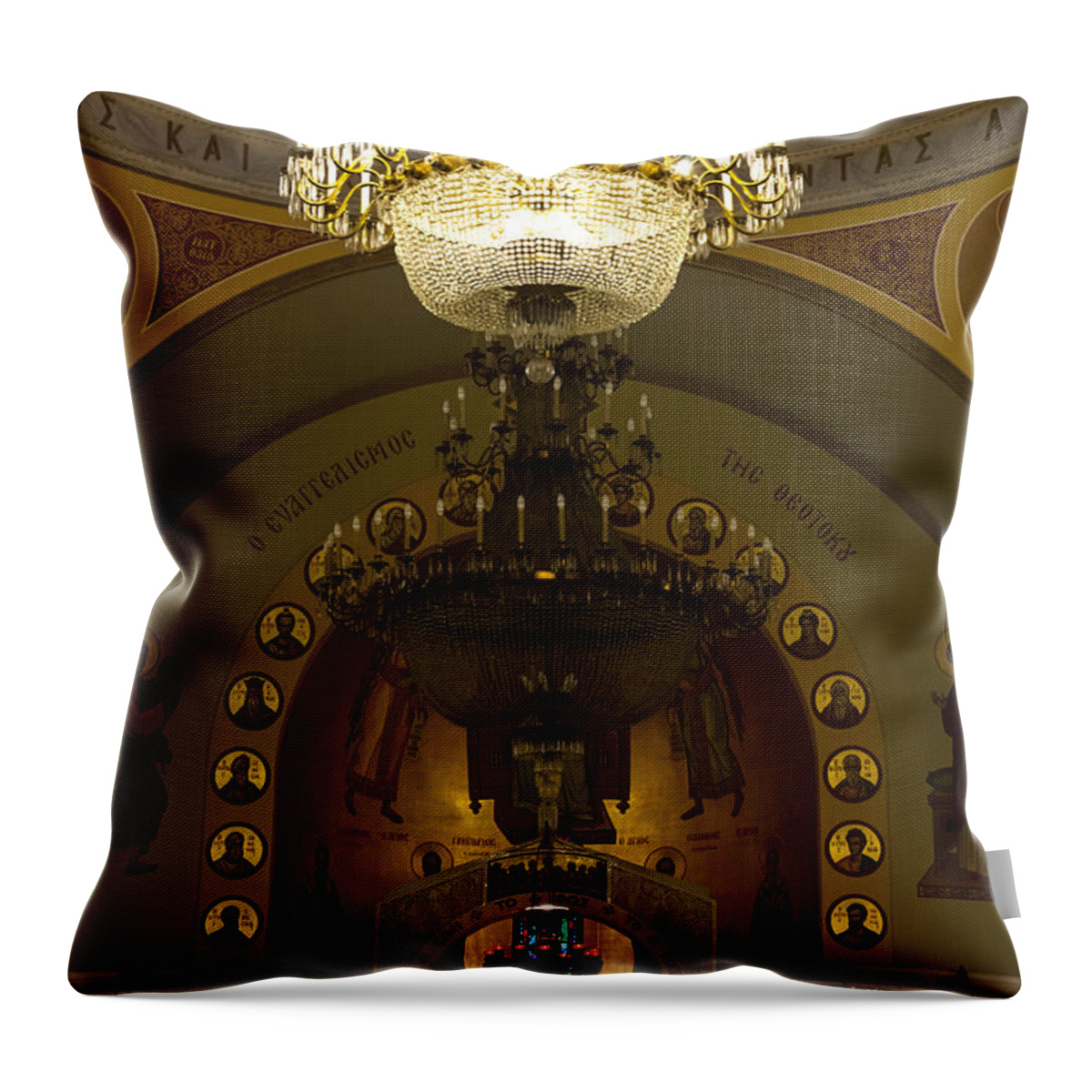 1948 Throw Pillow featuring the photograph Evening Mass at St Sophia by Ed Gleichman