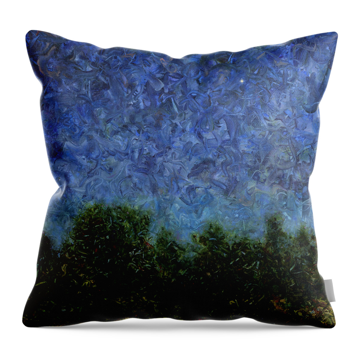 Square Throw Pillow featuring the painting Evening Star - Square by James W Johnson