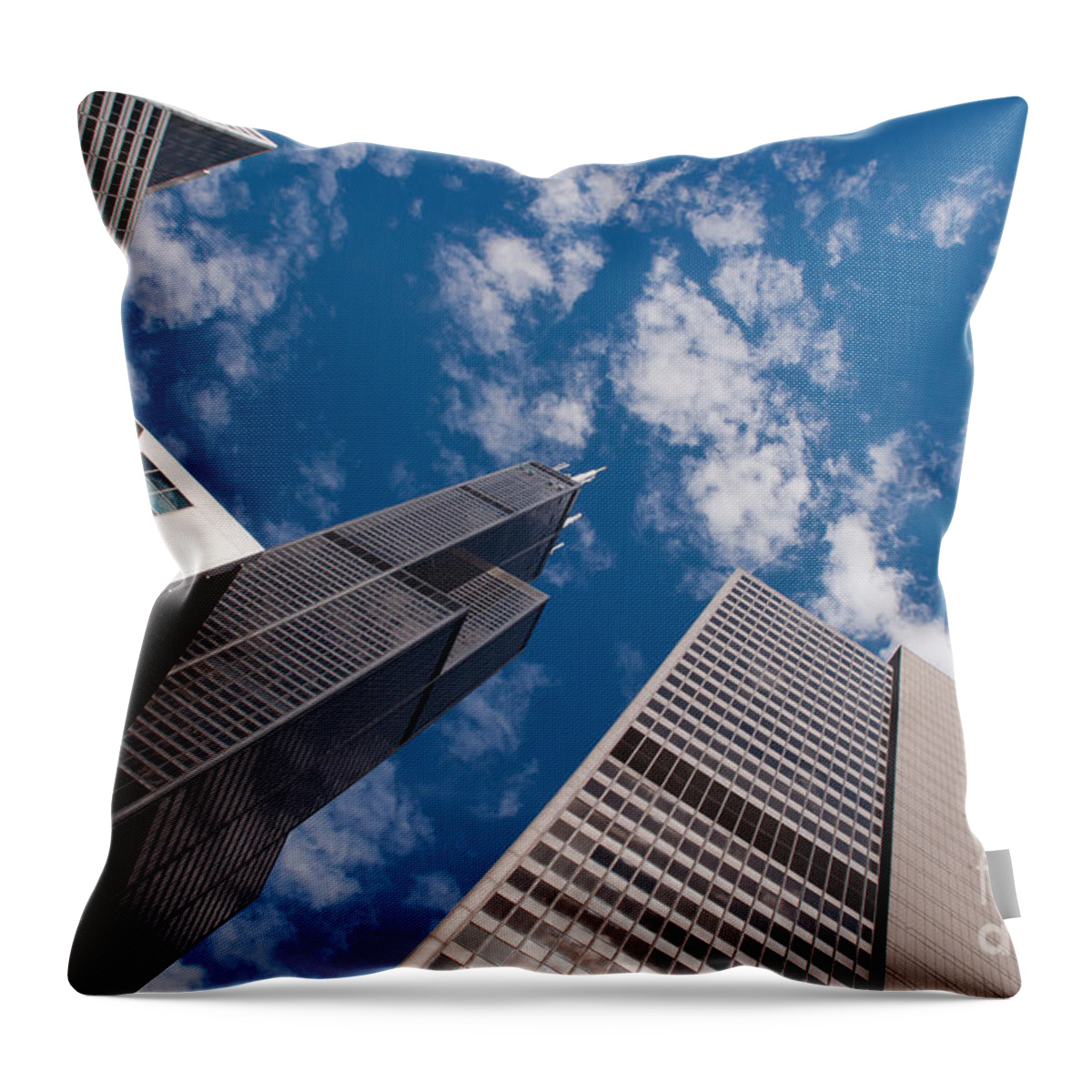 Chicago Downtown Throw Pillow featuring the photograph ex Sears Tower Chicago by Dejan Jovanovic