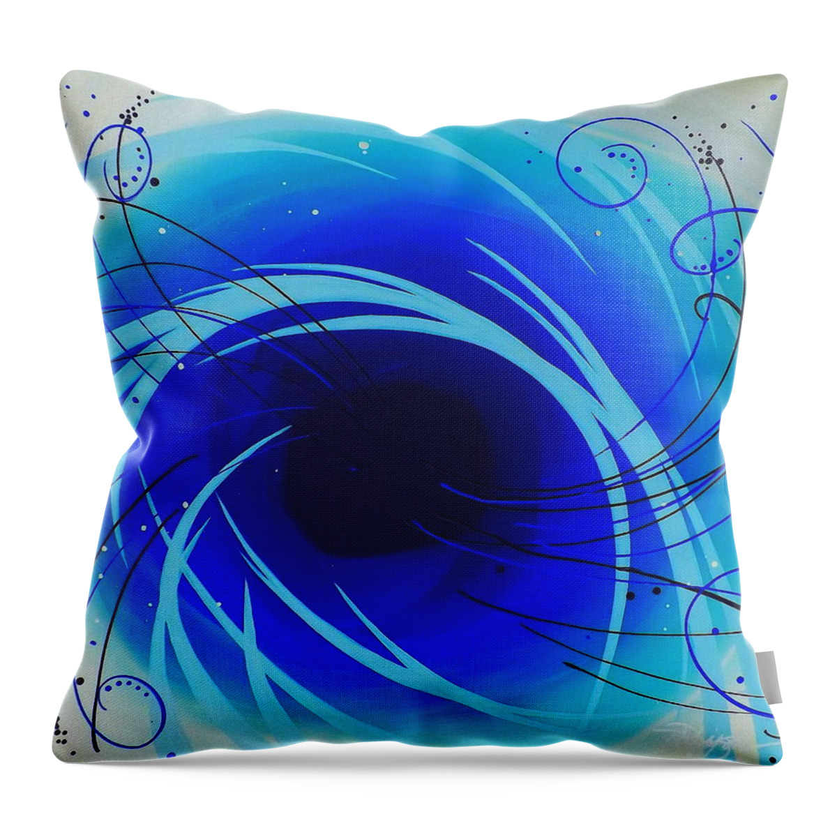 Eye Of The Hurricane Inverted Throw Pillow featuring the painting Eye of the Hurricane Inverted by Darren Robinson