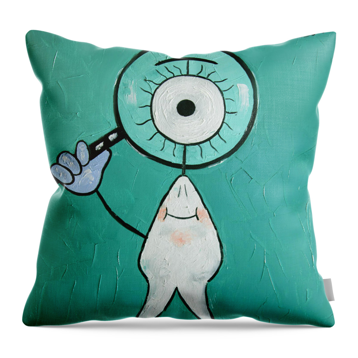 Eye Tooth Throw Pillow featuring the painting Eye Tooth by Anthony Falbo
