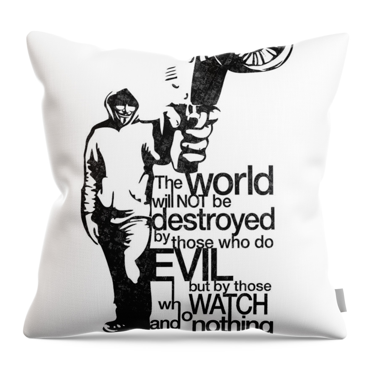 Quote Throw Pillow featuring the digital art Eyes Wide Open by Sassan Filsoof