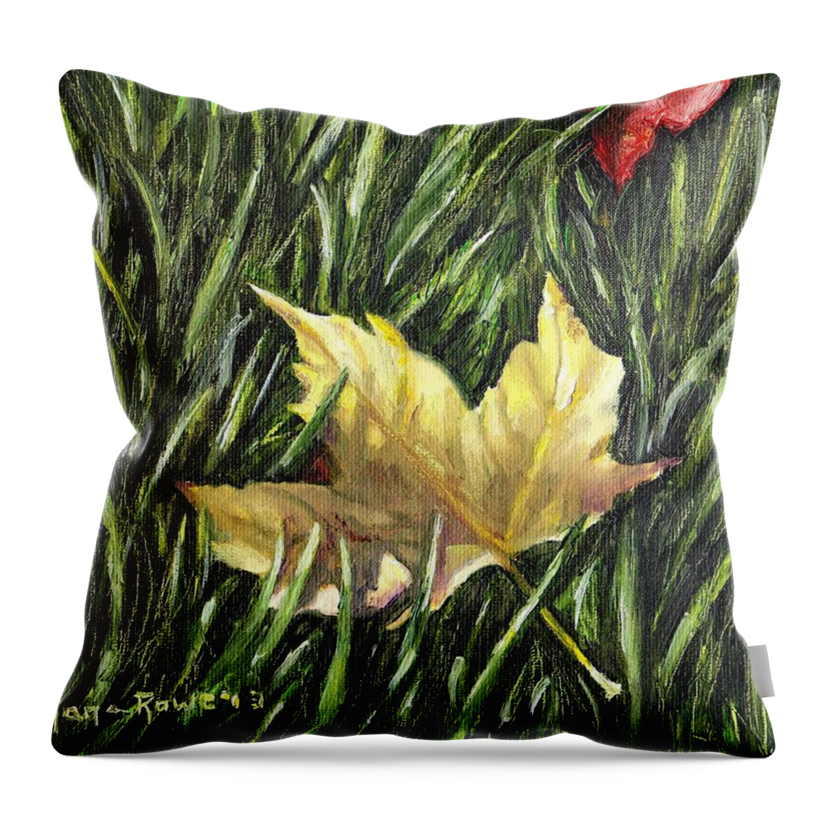 Fall Throw Pillow featuring the painting Fallen from Grace by Shana Rowe Jackson