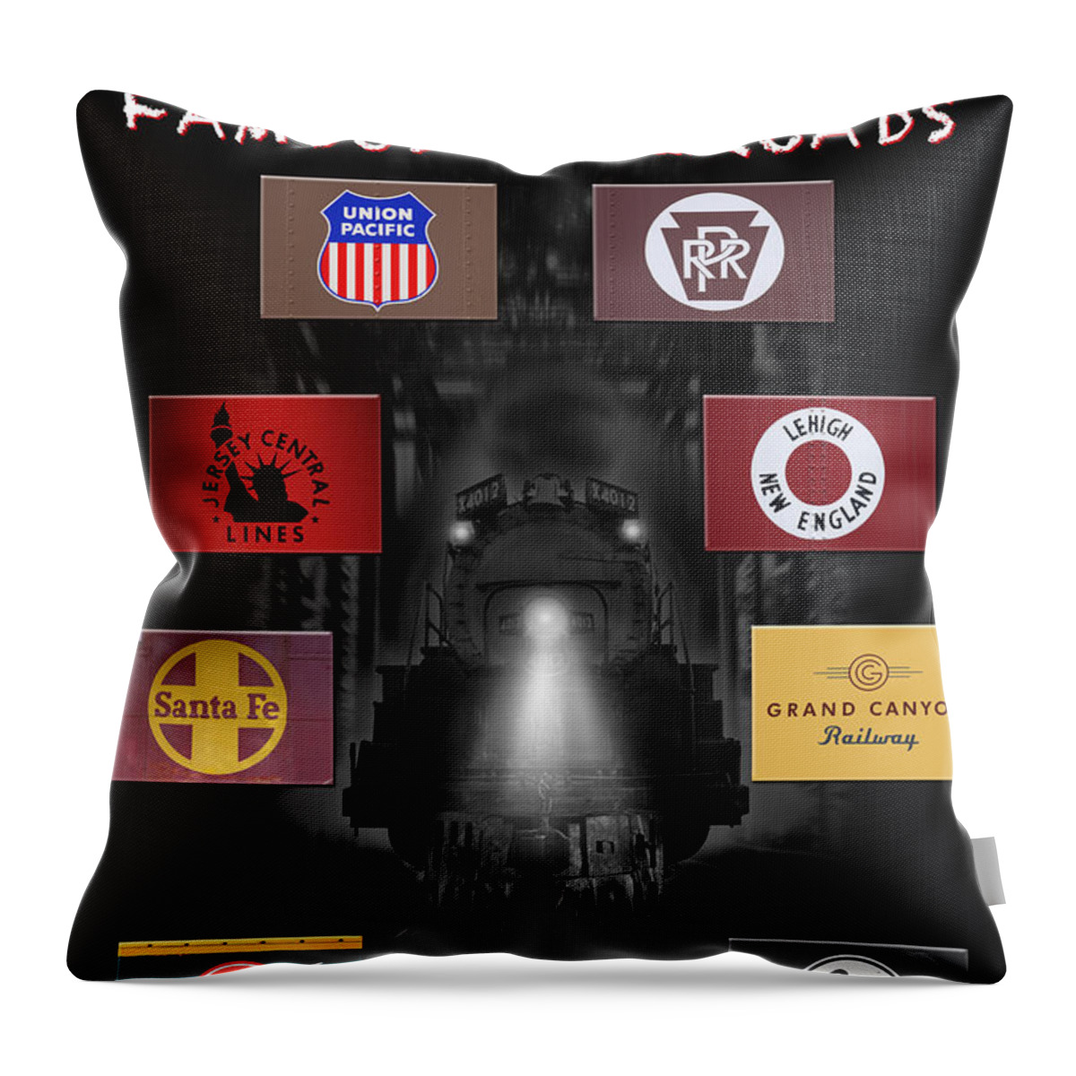 Transportation Throw Pillow featuring the photograph Famous Railroads by Mike McGlothlen