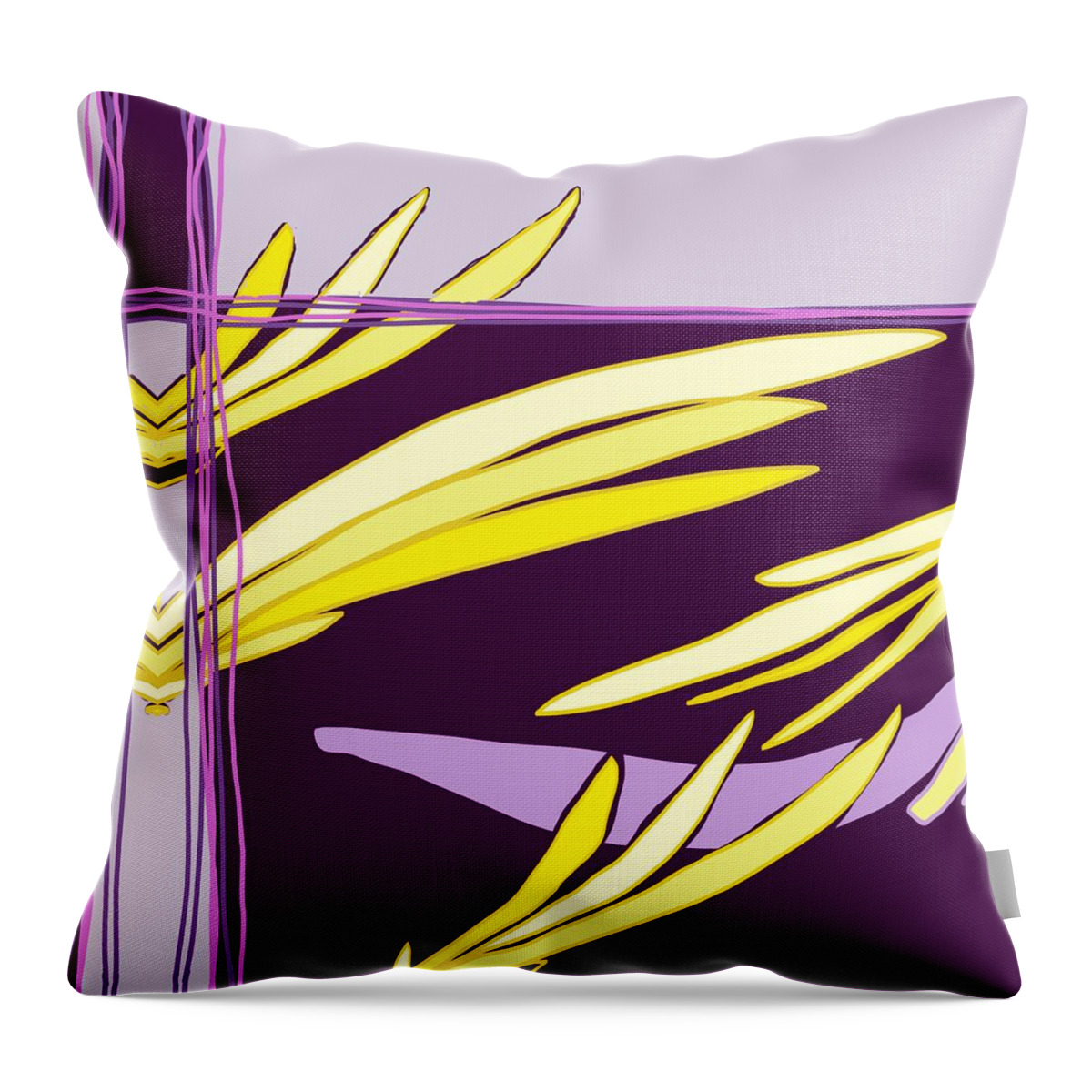 Feathers Throw Pillow featuring the digital art Featherbed Fracture by Laureen Murtha Menzl