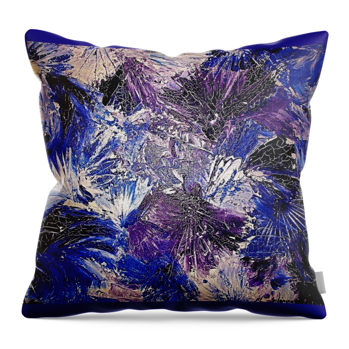 Painting Acrylics Prints Throw Pillow featuring the painting Feathers In The Wind by Monique Wegmueller