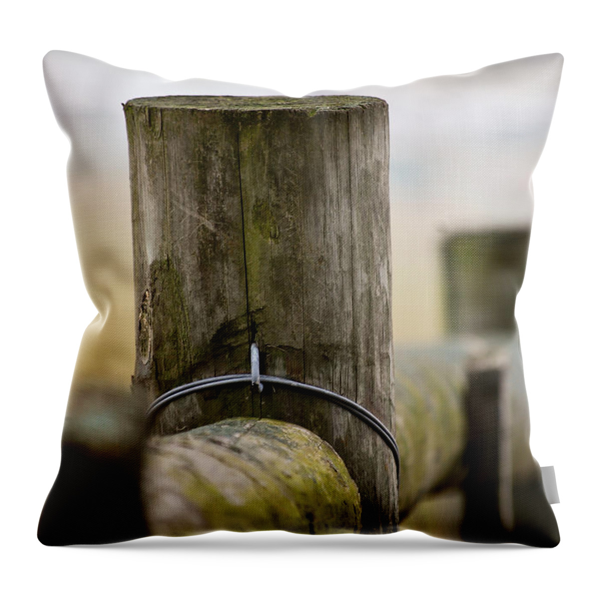 Post Throw Pillow featuring the photograph Fence Post by Kerri Farley