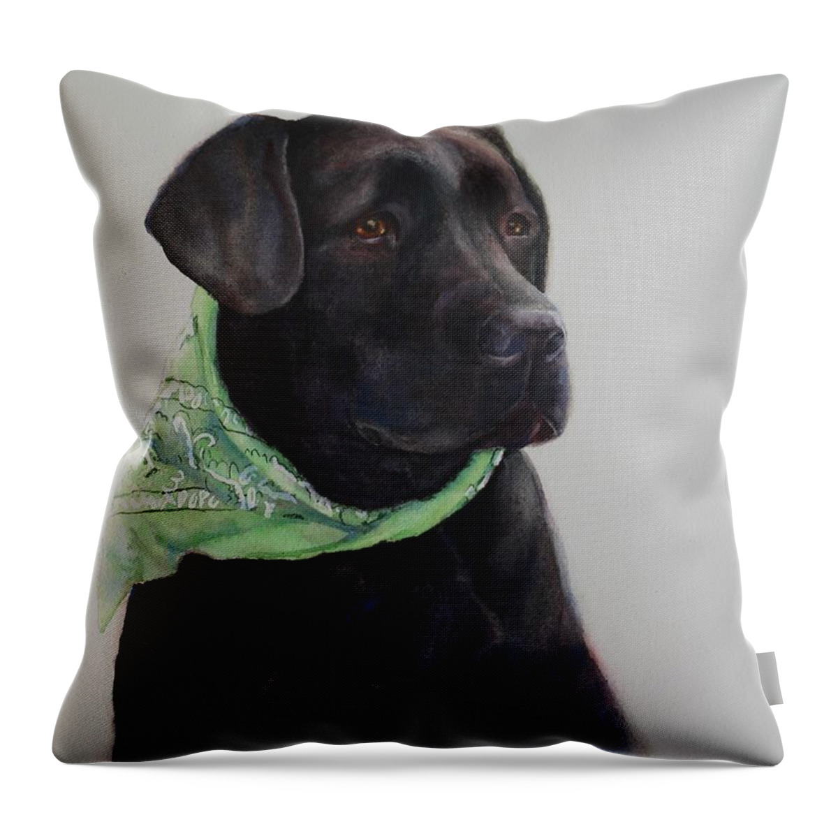 Dog Throw Pillow featuring the painting Finnegan by Ruth Kamenev