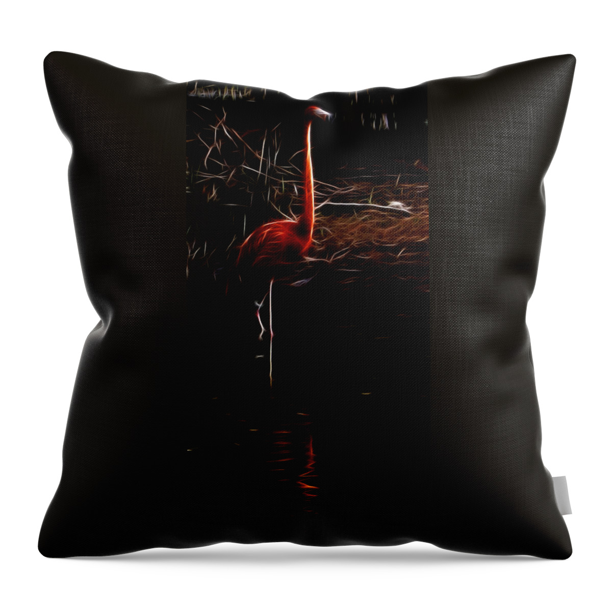 Fire Flamingo Throw Pillow featuring the photograph Fire Flamingo by Weston Westmoreland
