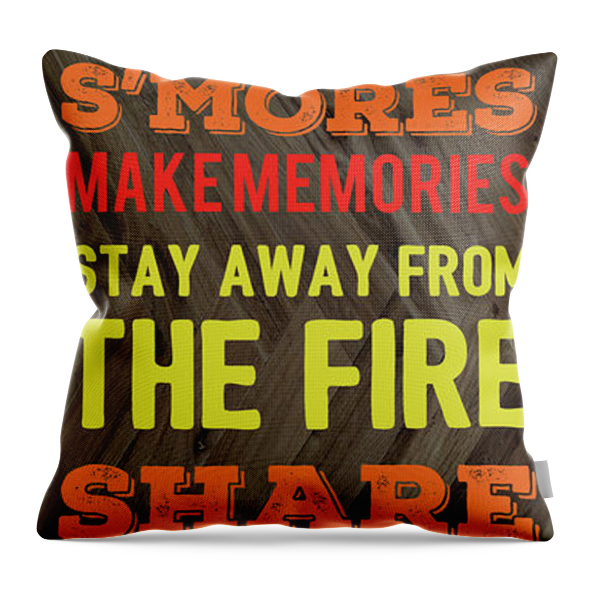 Fire Throw Pillow featuring the digital art Fire Pit Rules by Elizabeth Medley