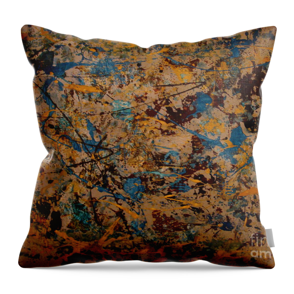 Time Throw Pillow featuring the painting Fire Work by Fereshteh Stoecklein