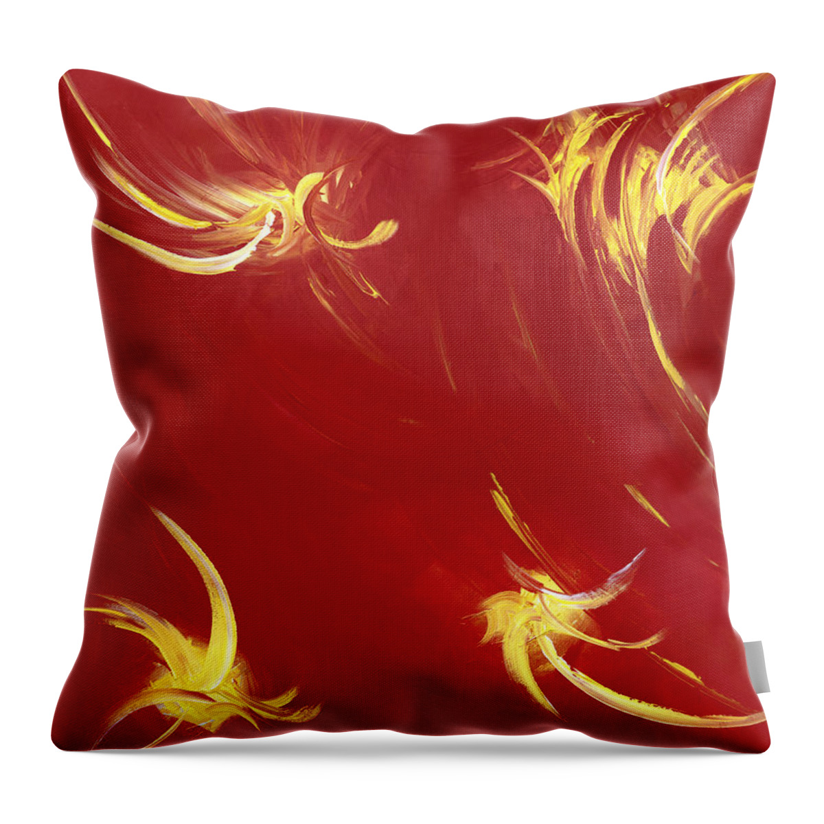 Abstract Throw Pillow featuring the painting Fireworks by Tamara Nelson