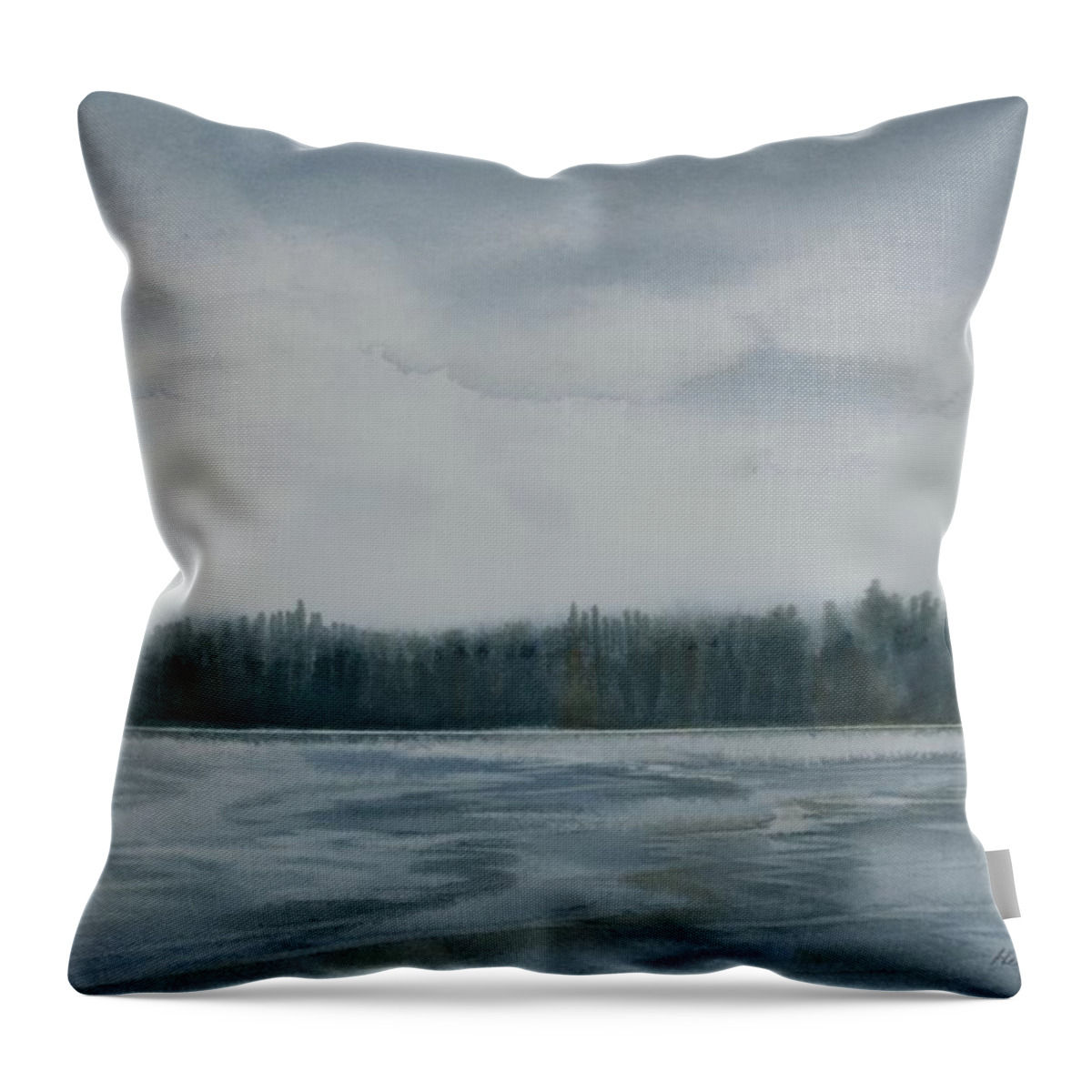 Frost Throw Pillow featuring the painting First Frost by Heather Gallup