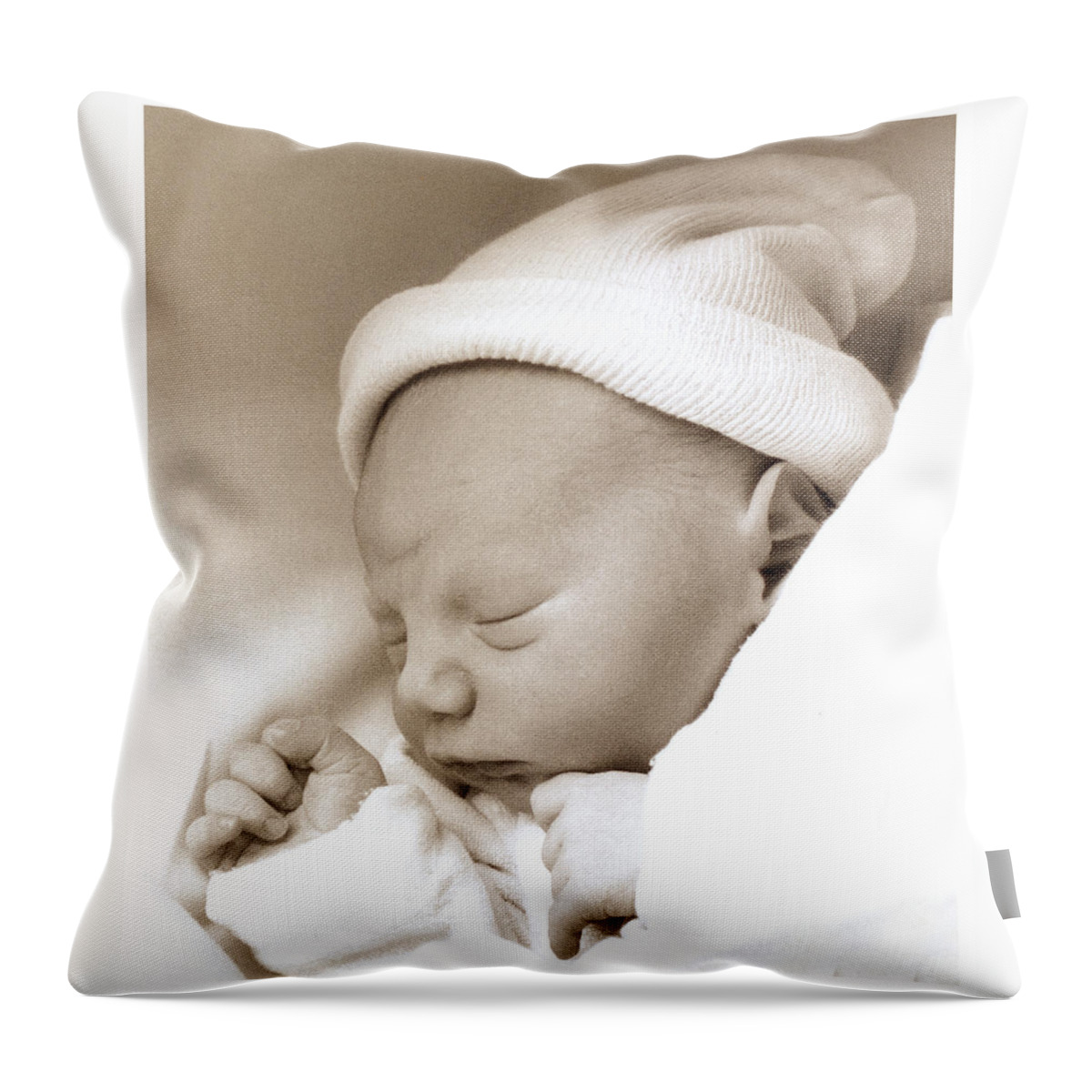 First Nap Throw Pillow featuring the photograph First Nap by Weston Westmoreland