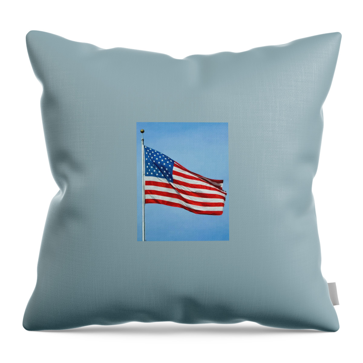 Flag Throw Pillow featuring the photograph Flag USA by Holden The Moment